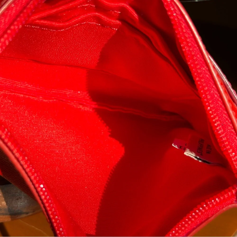 Coach Cardinal Pink Ruby Crossgrain Leather Small Wristlet F5314